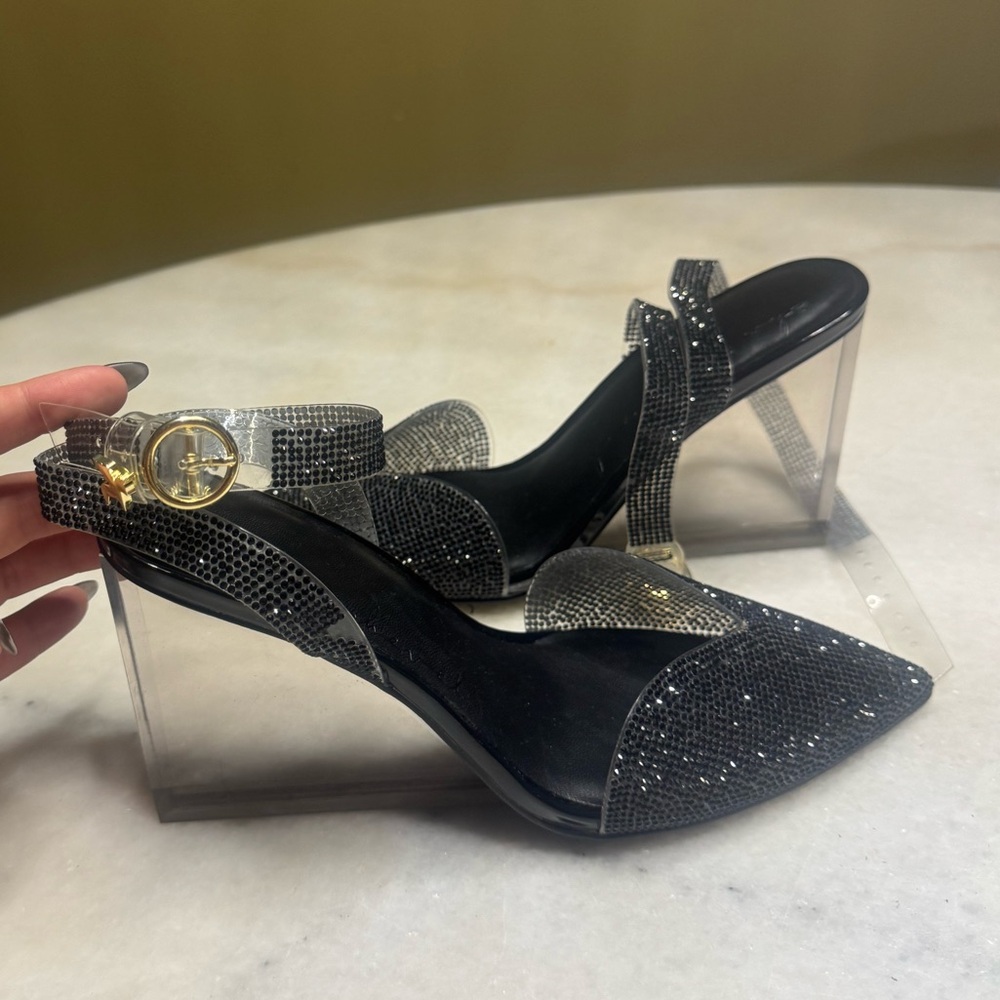 Chic Black and Silver Women's Heels